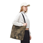Vintage Hexagon Pattern Tote Bag – Sepia Geometric All-Over Print