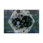 Abstract Hexagon Galaxy Matte Poster — Blue Green Modern Wall Art