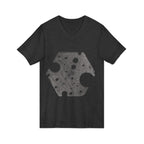 Hex Moon Graphic Tee Design Hex09 — Distressed Space Cheese Vintage Astronomy V-Neck T-Shirt