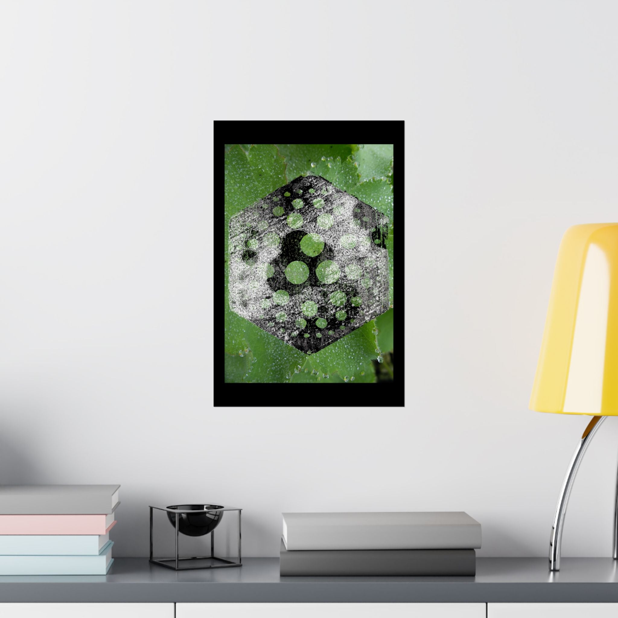 Matte Poster — Abstract Green Hexagon Botanical Print