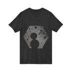 Hex Moon Graphic Tee Design Hex02 — Distressed Space Cheese Vintage Astronomy V-Neck T-Shirt