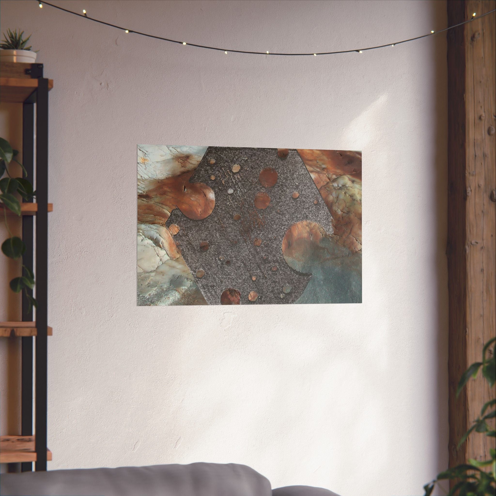 Abstracte poster met geologische textuur — Matte horizontale kunstprint 