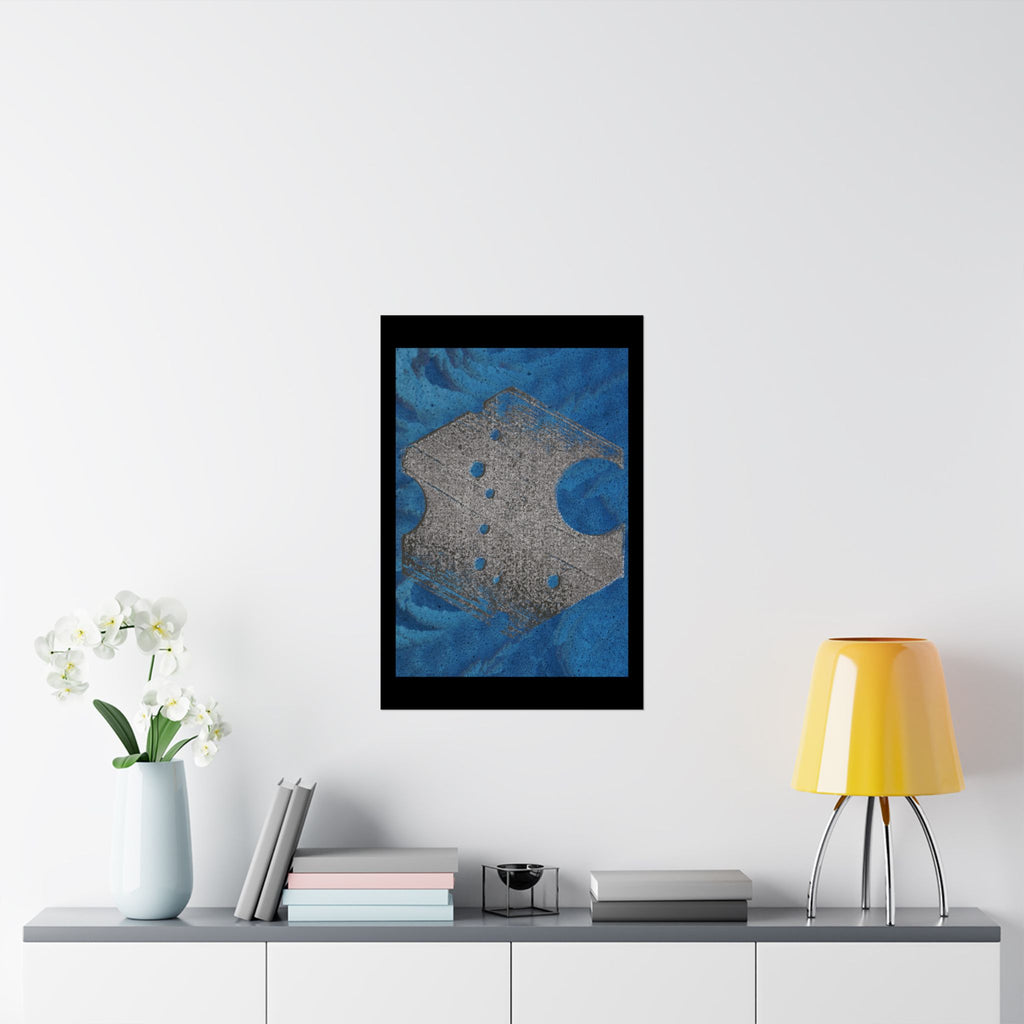 Abstract Geode Texture Matte Vertical Poster | Blue Stone Wall Art