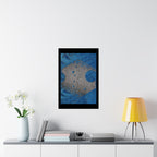 Abstract Geode Texture Matte Vertical Poster | Blue Stone Wall Art