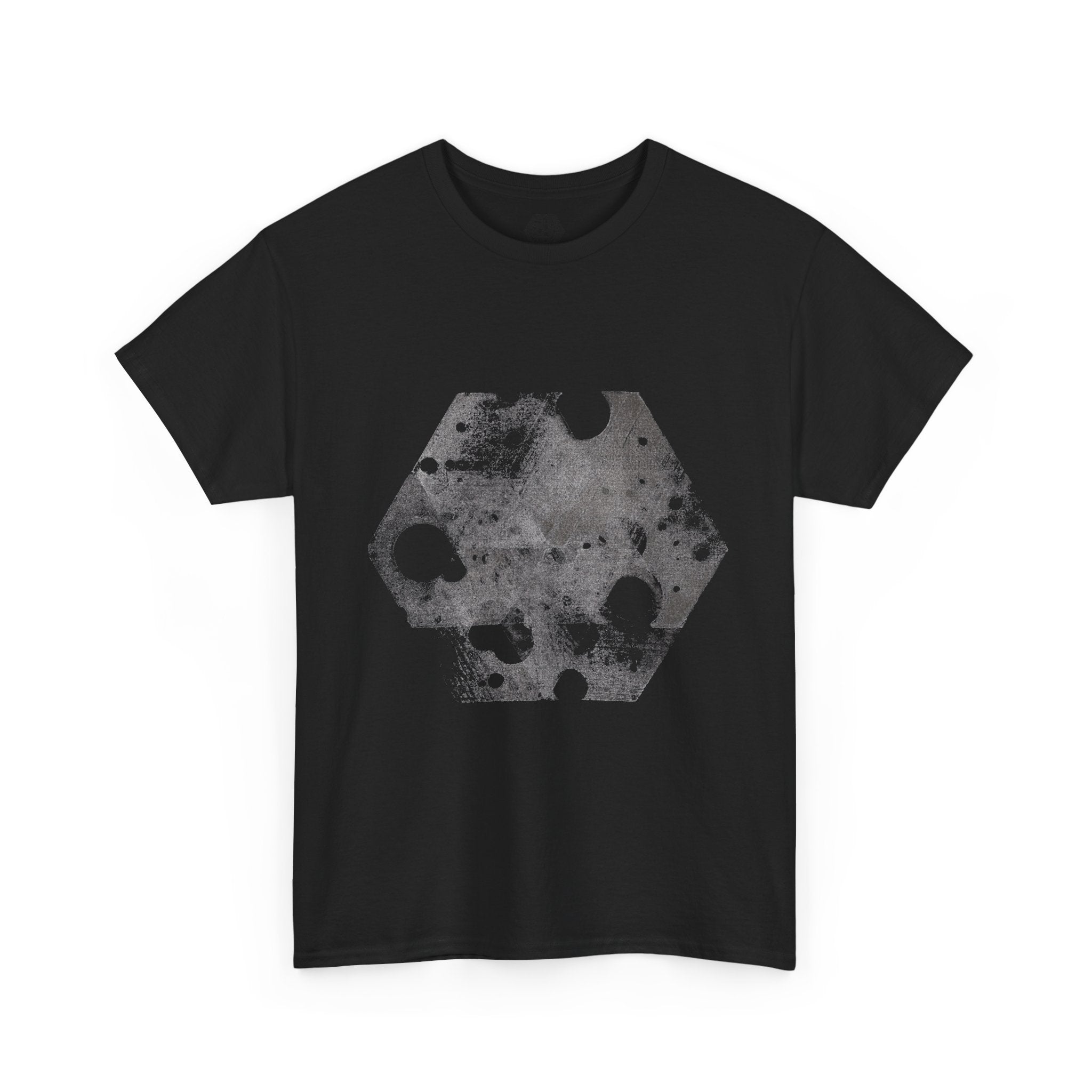 Hex Moon Graphic Tee — Distressed Space Cheese Vintage Astronomy T-Shirt