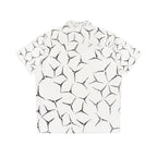 Abstract geometrisch Hawaïhemd voor heren — Zwart-wit zomerkampkraag 