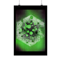 Abstract Green Hexagon Poster — Matte Vertical Wall Art