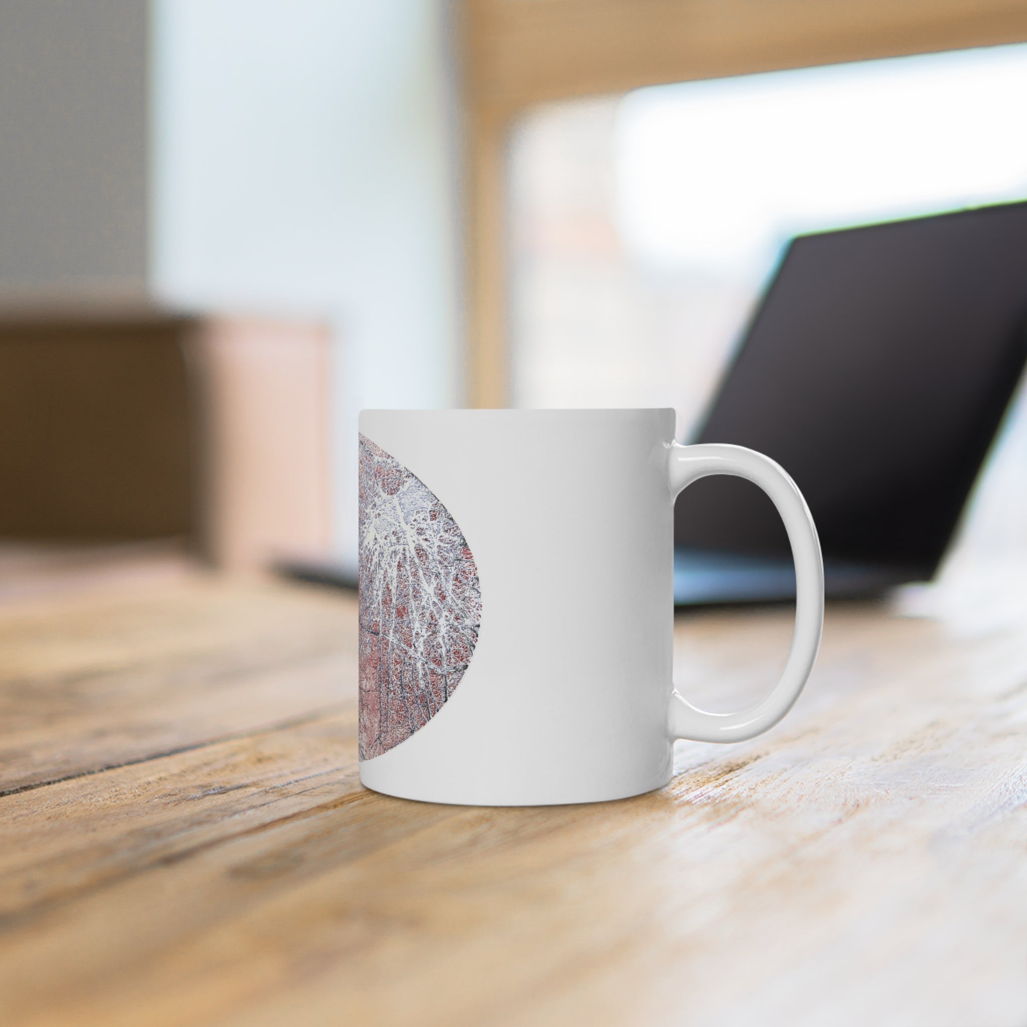 Abstract Winter Branches Ceramic Mug — Artistic Nature Cup