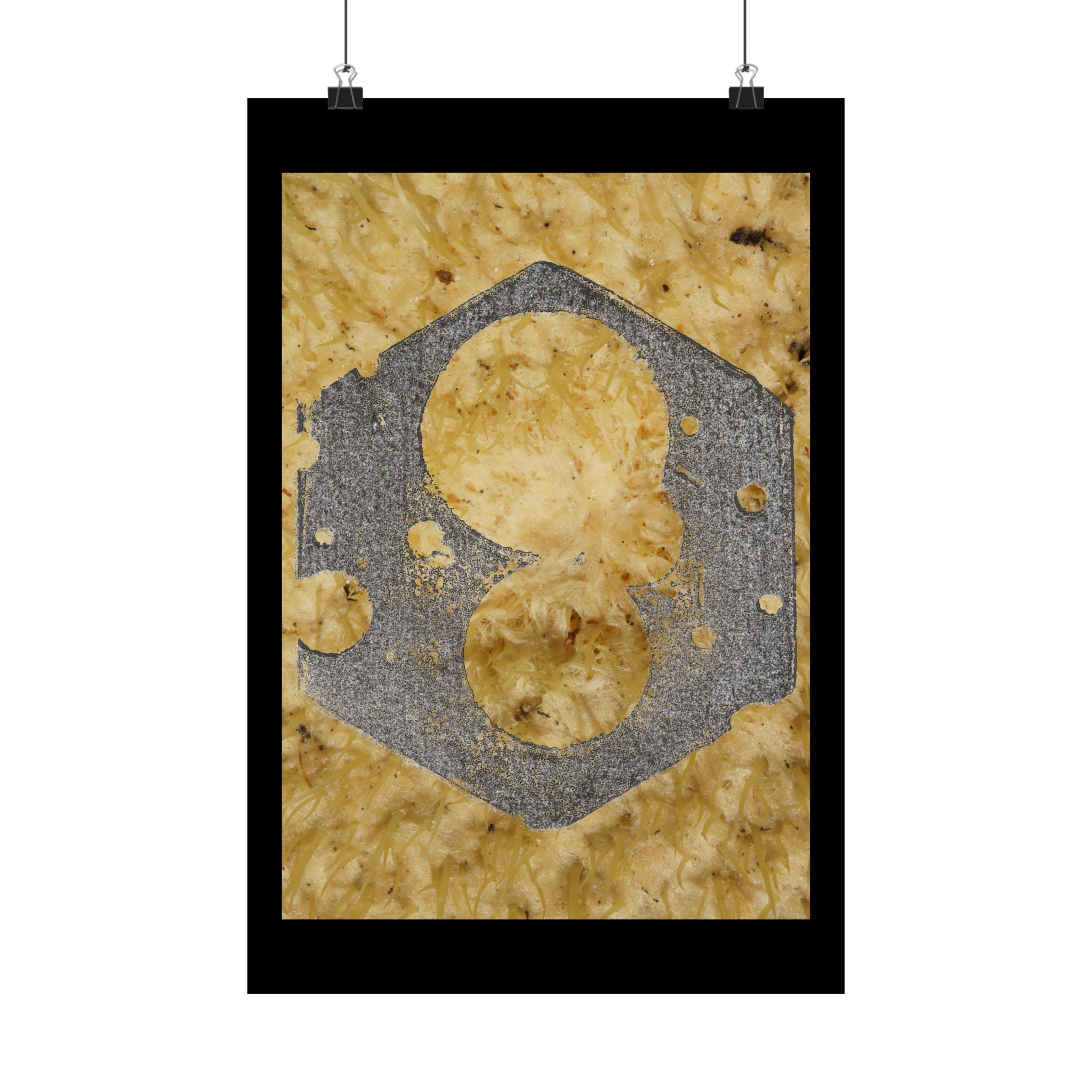 Industriële metalen plaat op multiplex poster | Matte verticale poster 