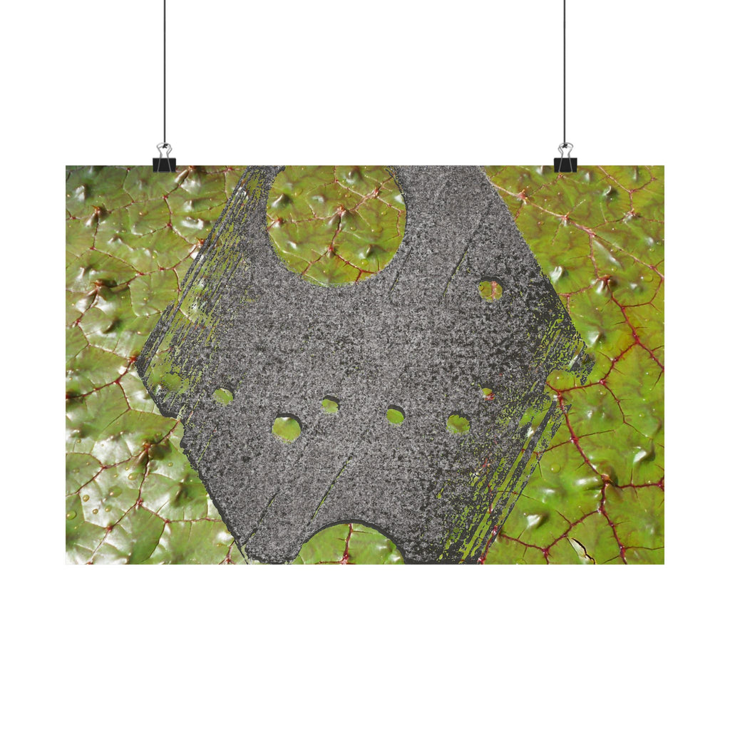 Abstracte geometrische bladstructuur matte poster | Horizontale wanddecoratie 