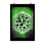 Abstracte groene zeshoekige matte poster — Geometrische sciencefiction muurdecoratie 