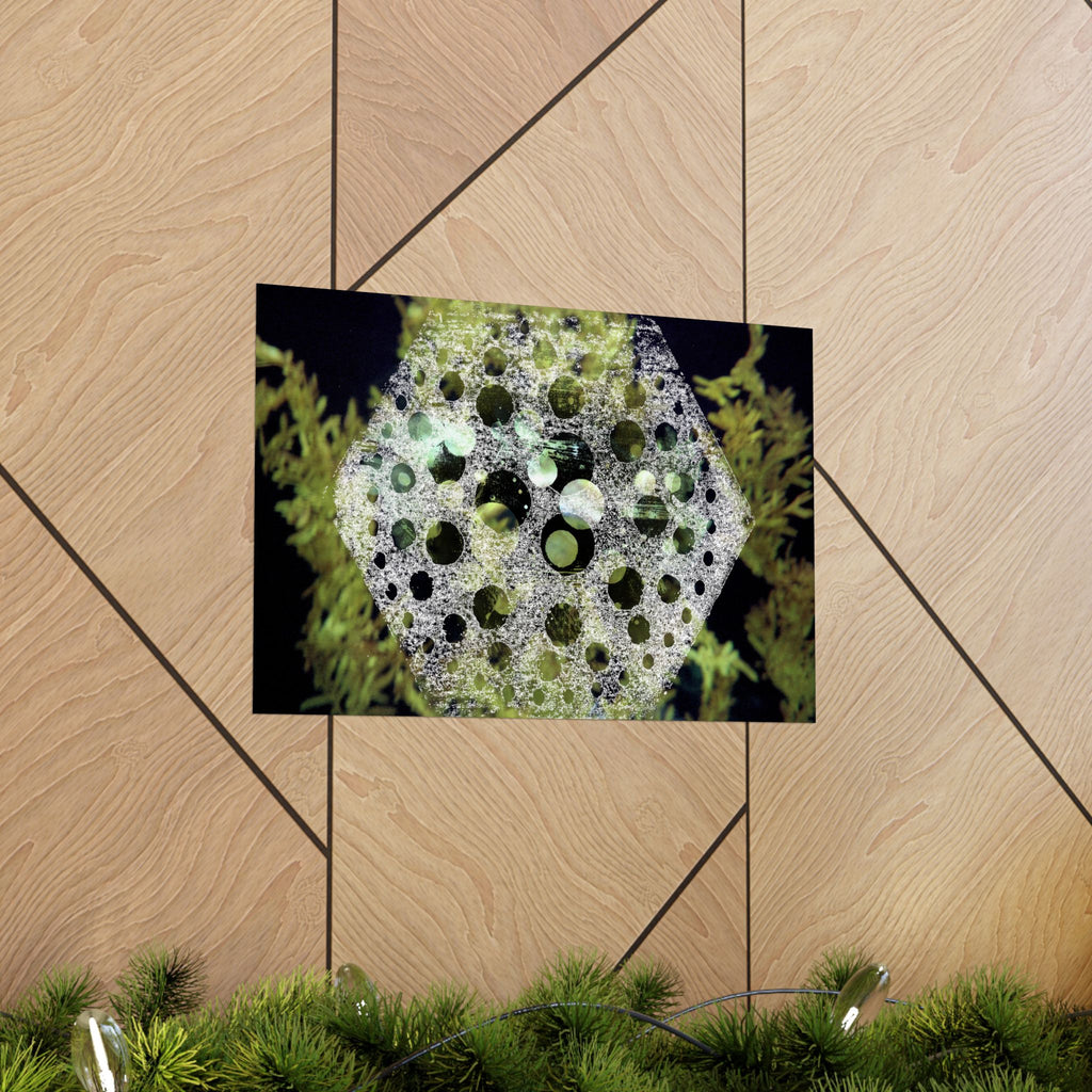 Abstract Green Bubble Art Poster — Matte Horizontal Wall Print