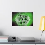 Abstract Green Hexagon Matte Poster — Modern Sci‑Fi Wall Art