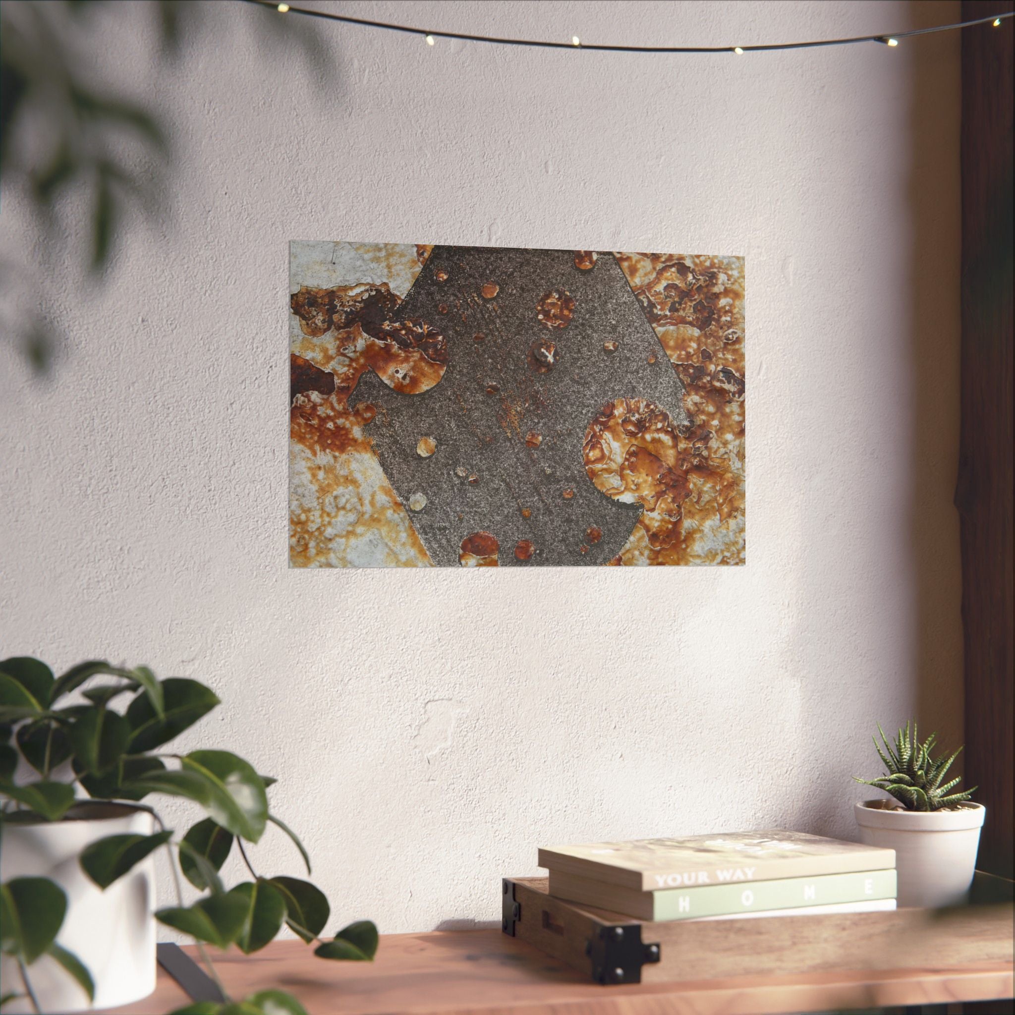 Abstract Rust Texture Matte Poster — Industrial Wall Art (Horizontal)