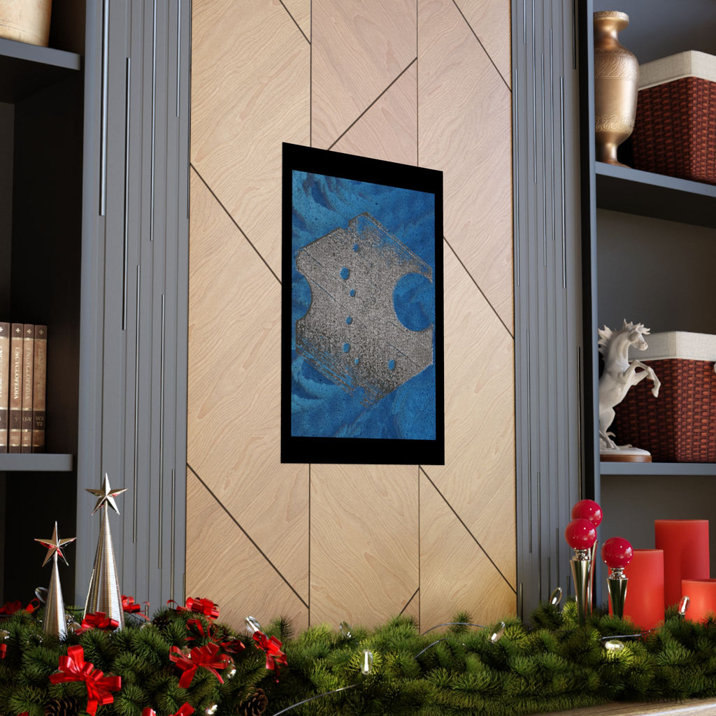 Abstract Geode Texture Matte Vertical Poster | Blue Stone Wall Art