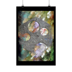 Abstract Geometric Hole Pattern Matte Vertical Poster | Industrial Texture Art