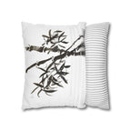 Bamboo Ink-Brush Square Pillowcase — Minimal Asian-Inspired Decorative Pillow Cover