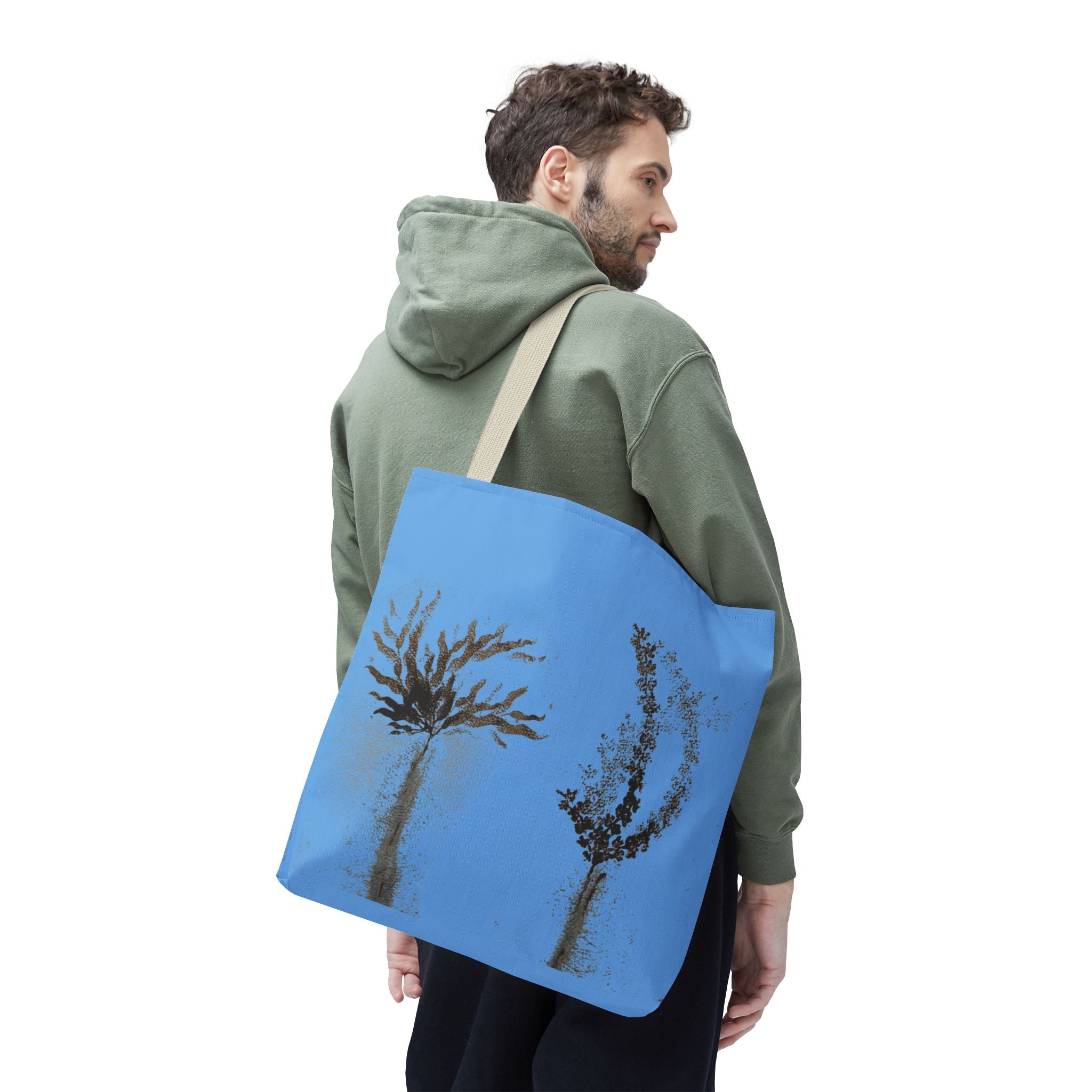 Botanical Sketch Tote Bag — Minimal Blue Wildflower Print