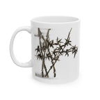Bamboo Ink Ceramic Mug — Minimalist Asian Brush Painting Coffee Cup (11oz/15oz)