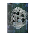 Abstracte zeshoekige kunstposter — Matte verticale geometrische print 