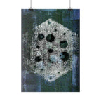 Abstracte zeshoekige kunstposter — Matte verticale geometrische print 