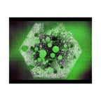Abstract Neon Green Hexagon Matte Poster — Geometric Sci‑Fi Wall Art