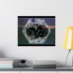 Abstract Celestial Hexagon Matte Poster — Moody Night Sky Art Print