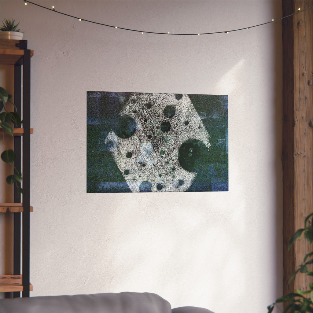 Abstract Lunar Craters Matte Poster — Surreal Space Wall Art