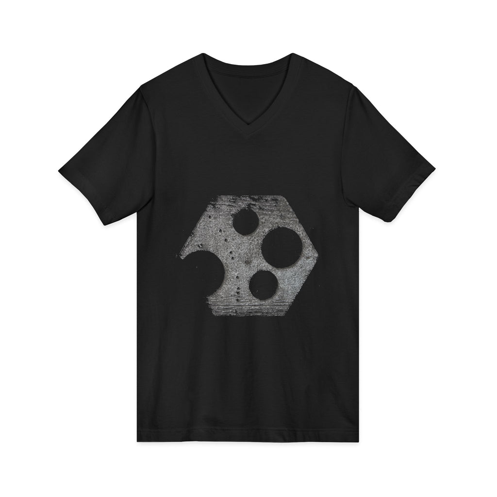 Hex Moon Graphic Tee Design Hex01 — Distressed Space Cheese Vintage Astronomy V-Neck T-Shirt