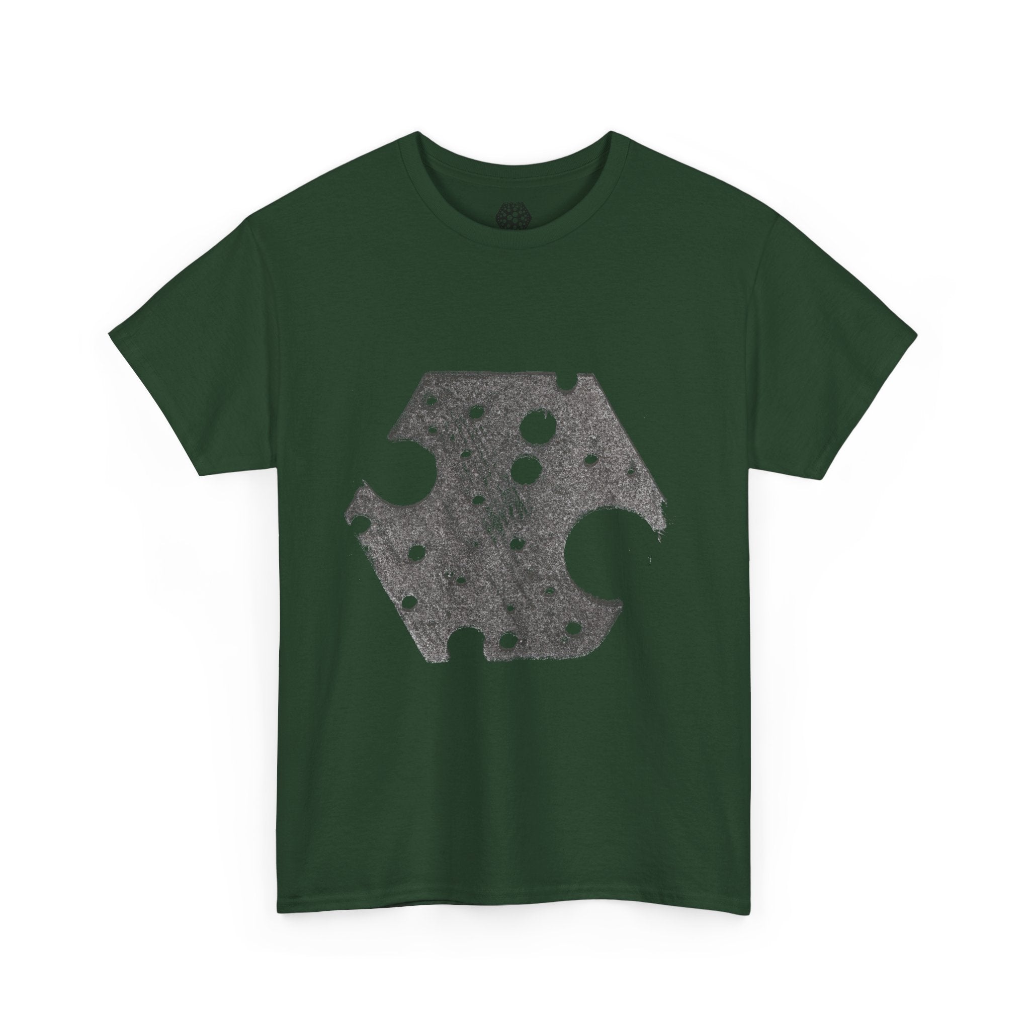 Hexagon Circles Graphic Tee — Digital Manual Print Art
