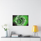 Abstract Neon Green Hexagon Matte Poster — Geometric Sci‑Fi Wall Art