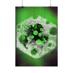 Abstract Green Nebula Matte Poster — Geometric Celestial Wall Art