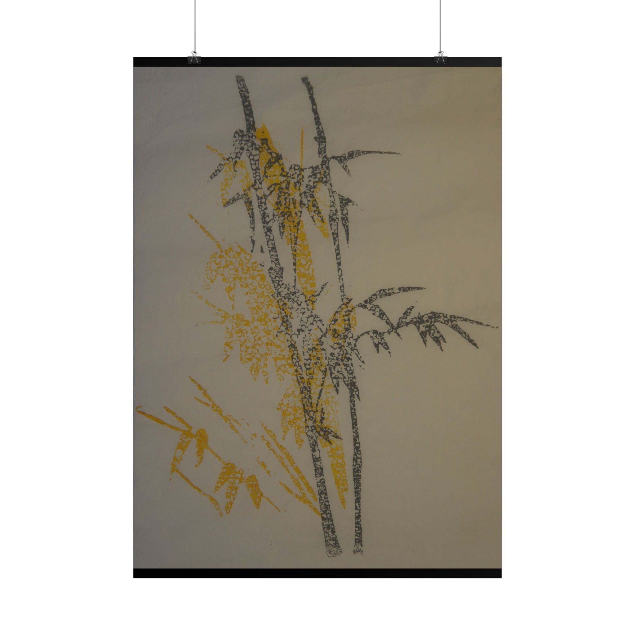 Bamboe silhouet poster — Minimalistische botanische muurdecoratie 