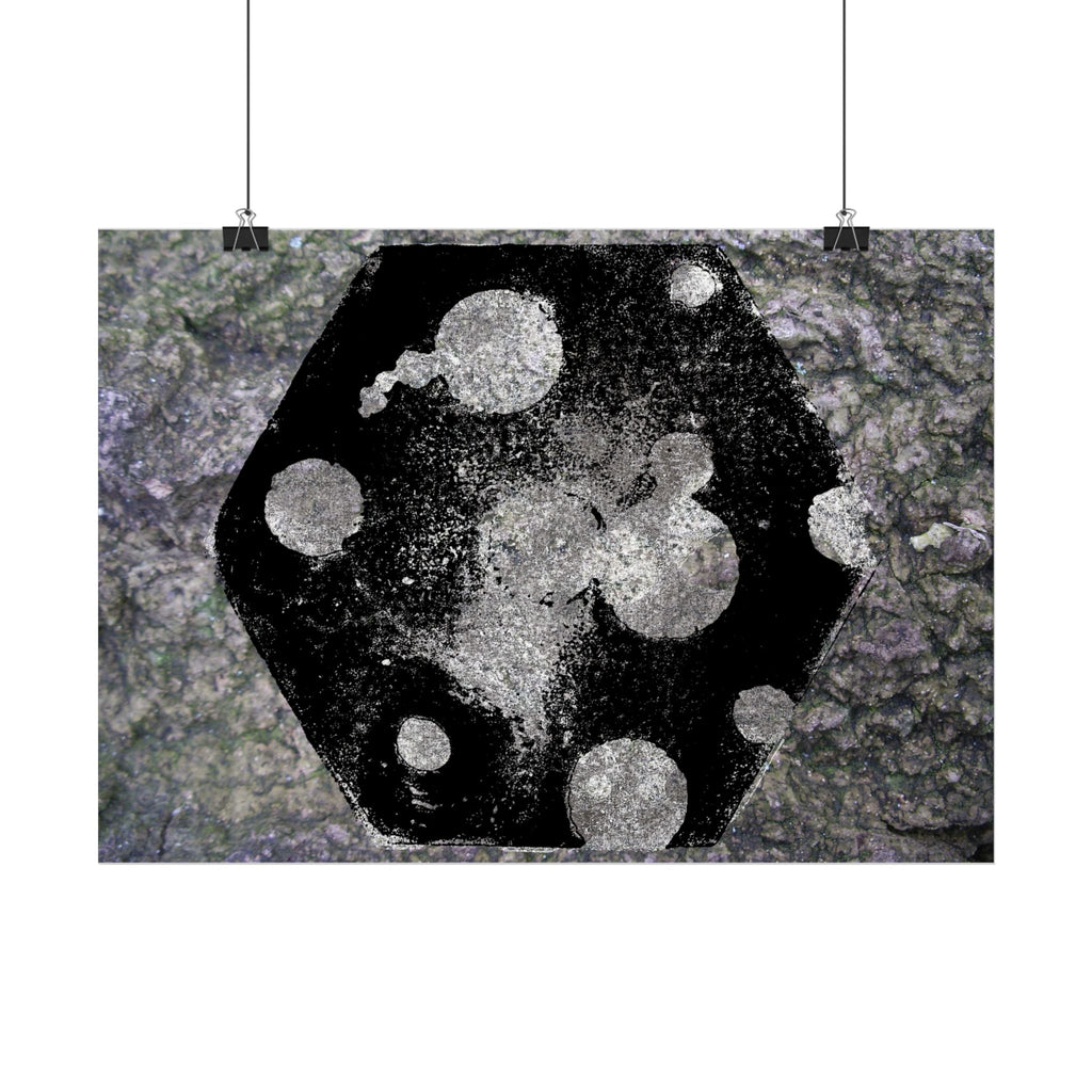 Abstracte melkwegposter — Zwart-zilveren kosmische kunst (horizontaal) 