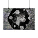 Abstracte melkwegposter — Zwart-zilveren kosmische kunst (horizontaal) 