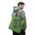 Green Abstract Coral Tote Bag – Ocean-Inspired All-Over Print Tote