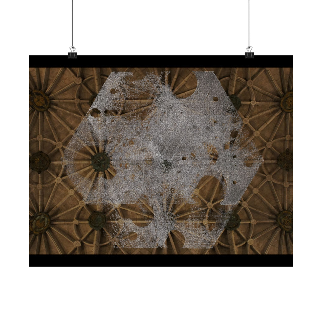 Matte horizontale poster — Kunstprint van een gotisch plafond 