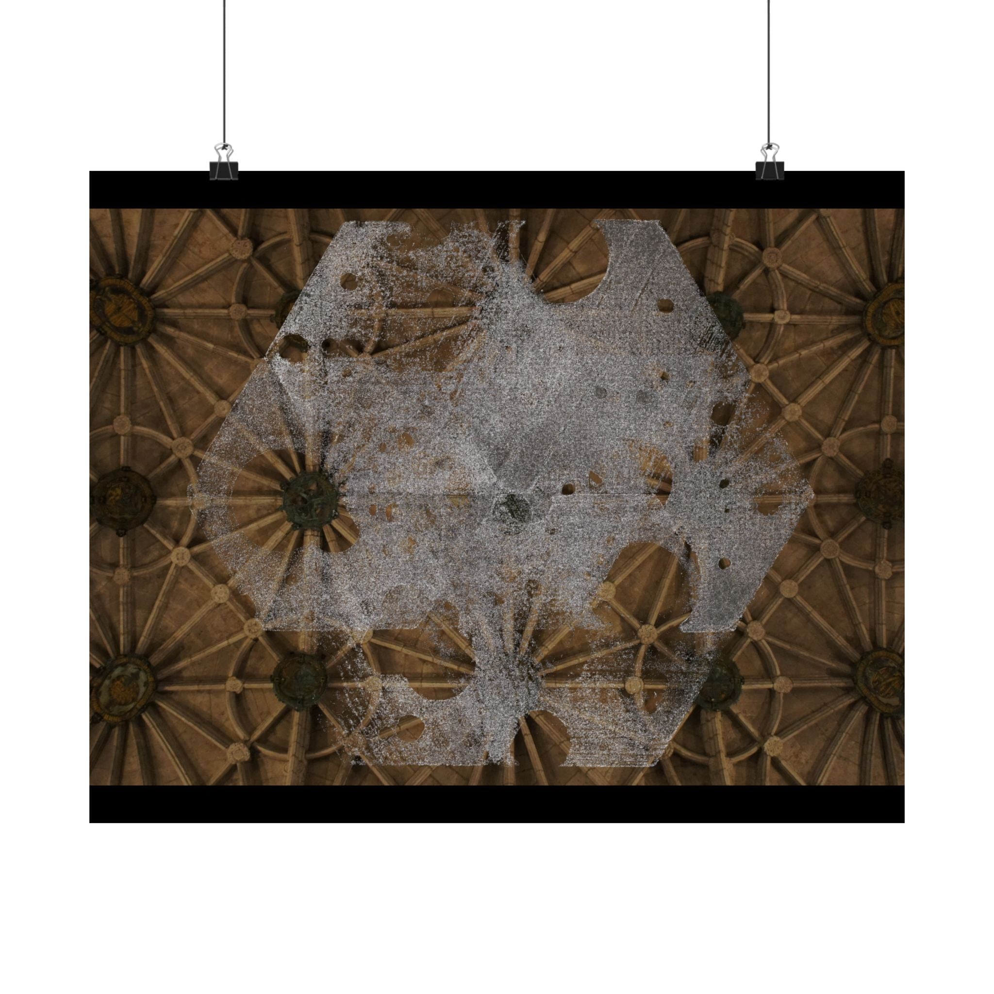 Matte horizontale poster — Kunstprint van een gotisch plafond 