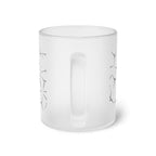 Mok van mat glas — Koffiekopje met minimalistisch geometrisch bloemblaadjespatroon 