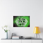 Abstract Green Hexagon Matte Poster — Modern Sci‑Fi Wall Art