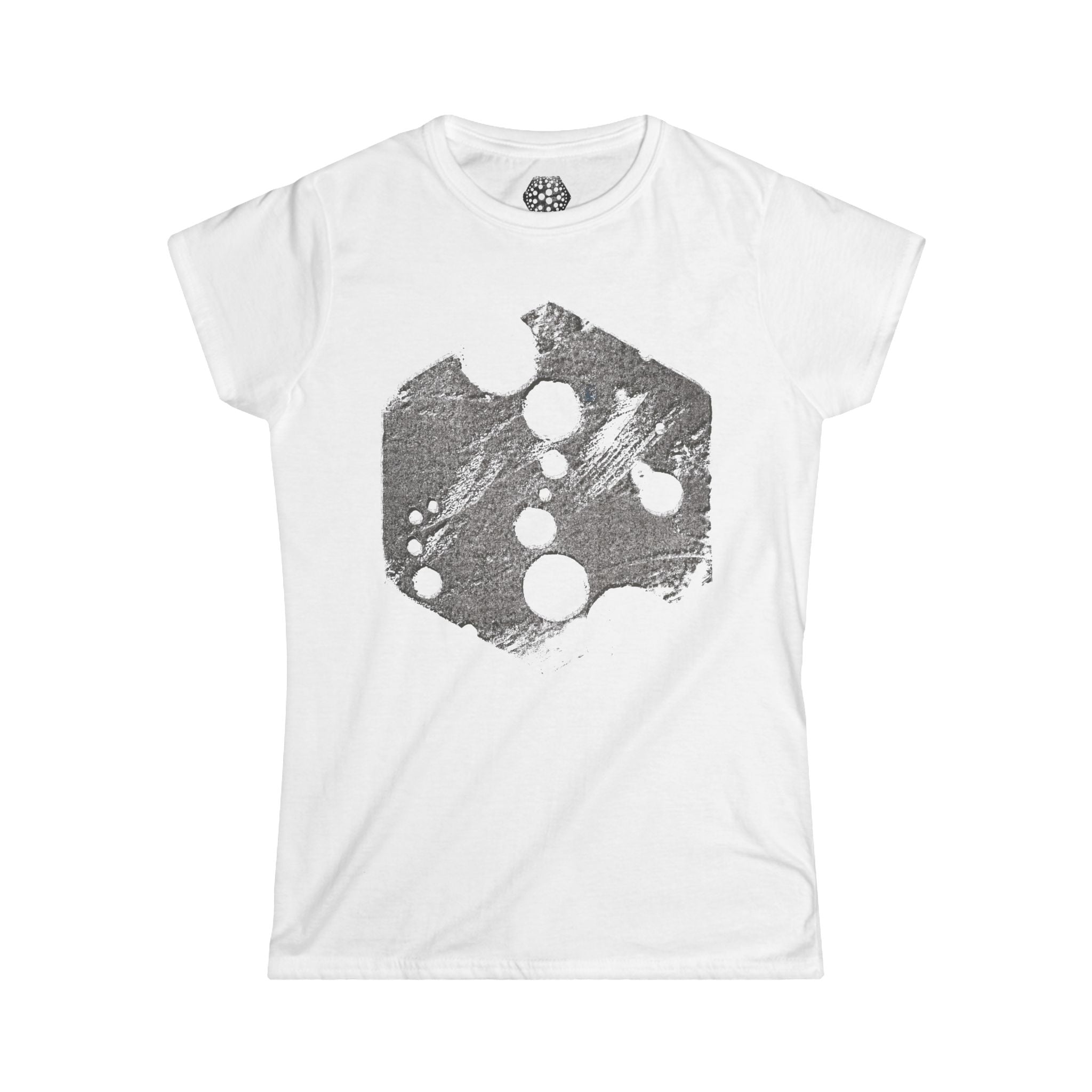 T-shirt met kaasplakmotief — Vintage T-shirt met verweerde Zwitserse kaasprint 