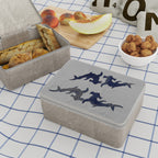 Paper Lunch Bag — Abstract Navy Shark Silhouette Design
