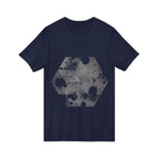 Hex Moon Graphic V-Neck Tee Design Hex23 — Distressed Space Cheese Vintage Astronomy V-Neck T-Shirt