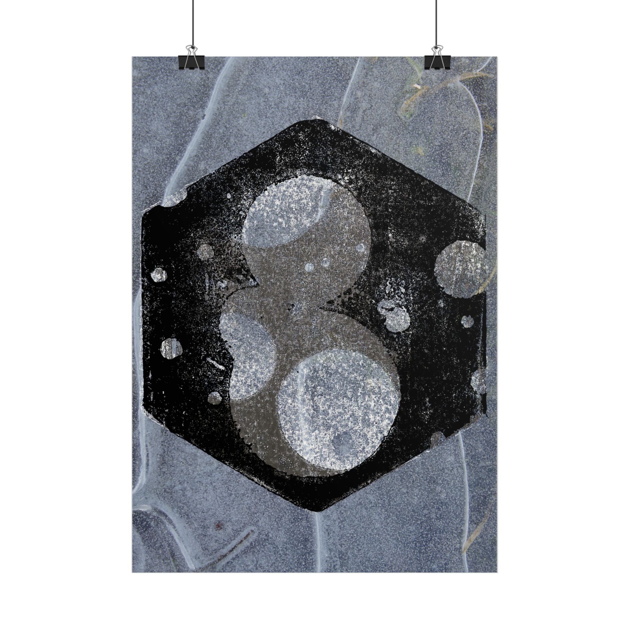 Abstract Geometric Hexagon Poster — Vertical Wall Art