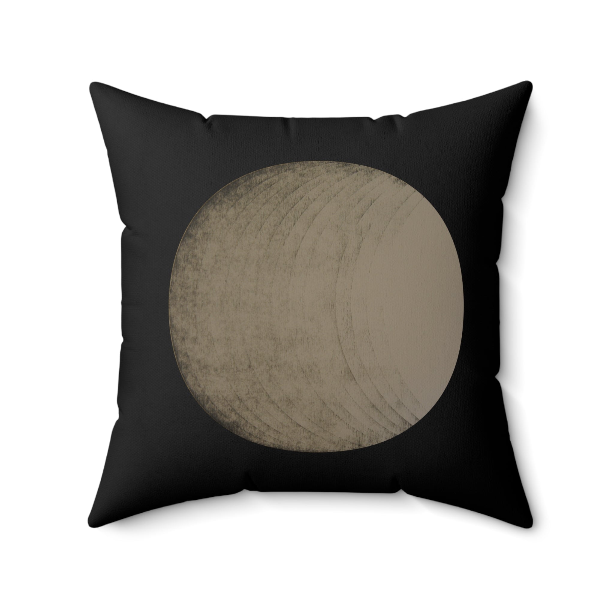 Minimalist Earth Tone Circle Pillow — Modern Geometric Accent Cushion