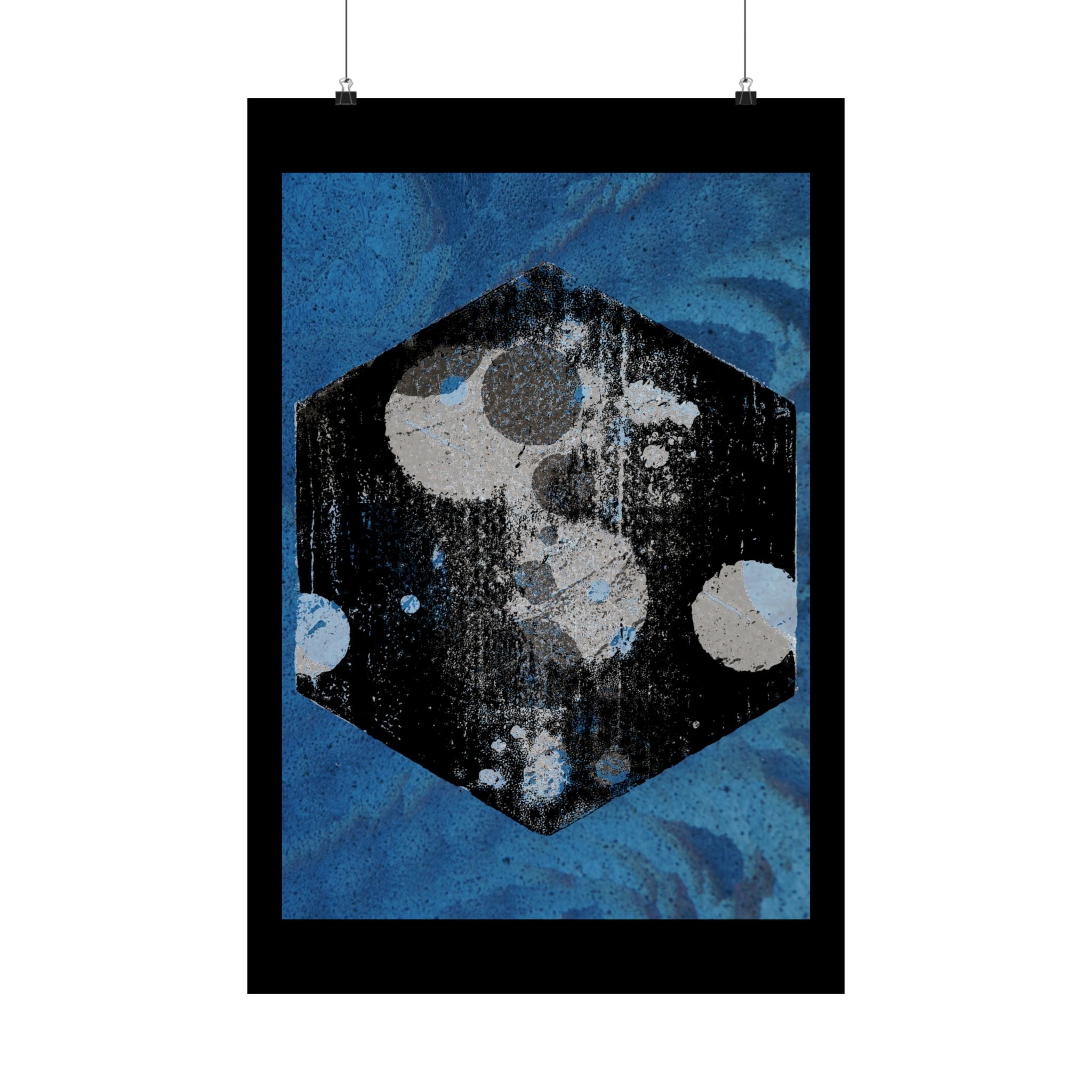 Abstract Cosmic Hex Poster — Matte Vertical Wall Art