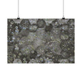 Abstracte zeshoekige poster met bubbelstructuur en matte afwerking — Geometrische wanddecoratie 
