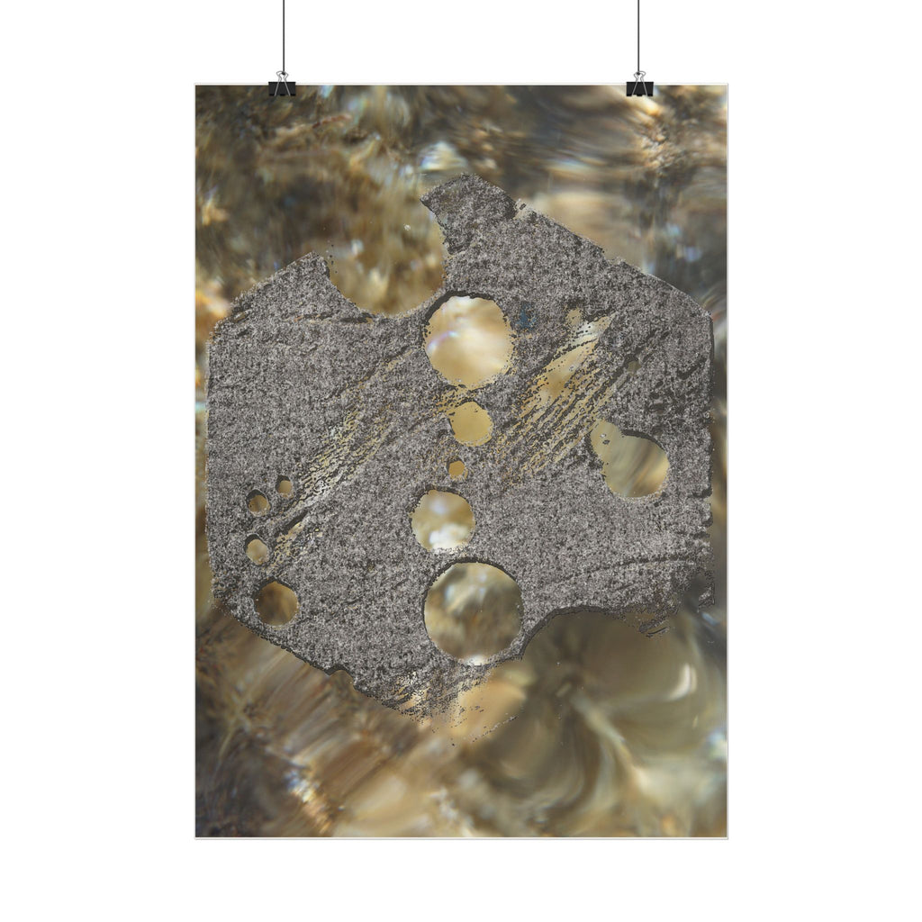 Abstract Wave Texture Poster — Organic Stone & Water Wall Art