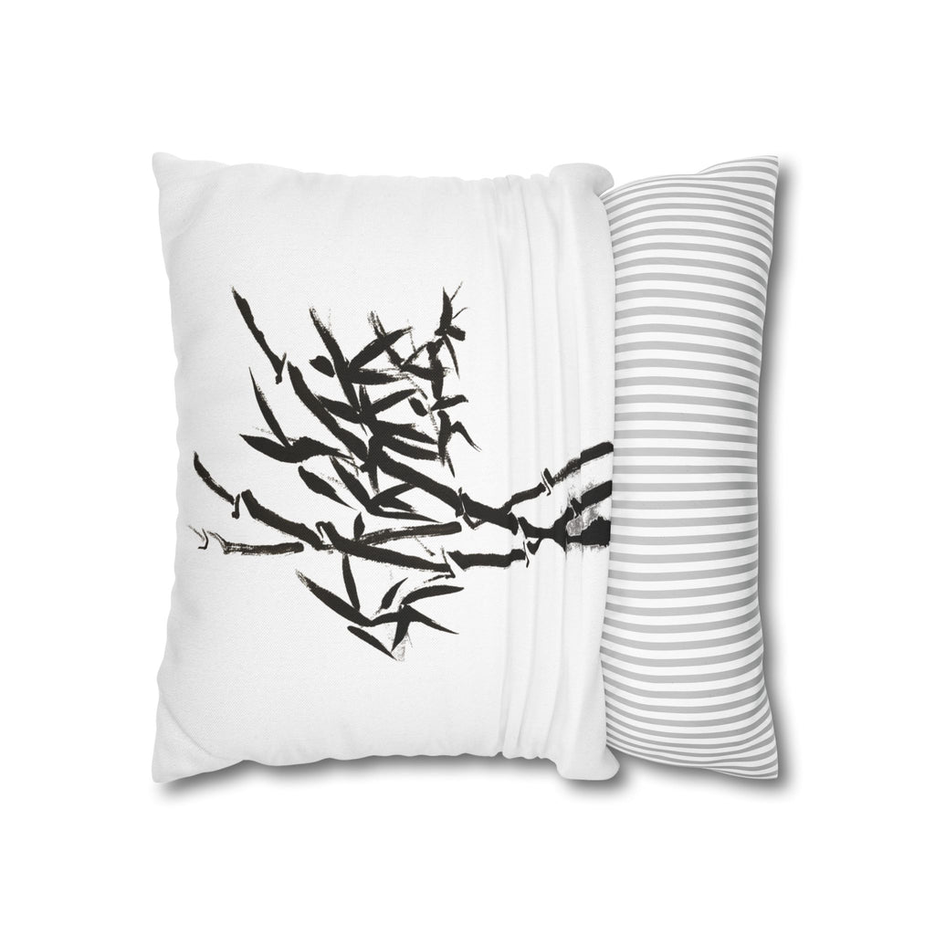 Bamboo Ink Sumi‑Style Square Pillowcase