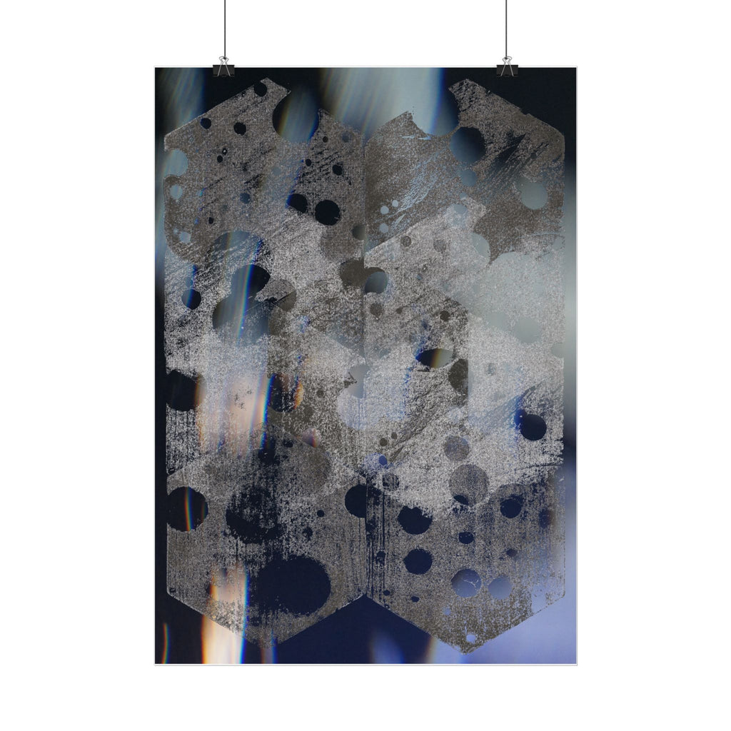 Abstract Geometric Poster — Blue Hexagon Pattern Art Print